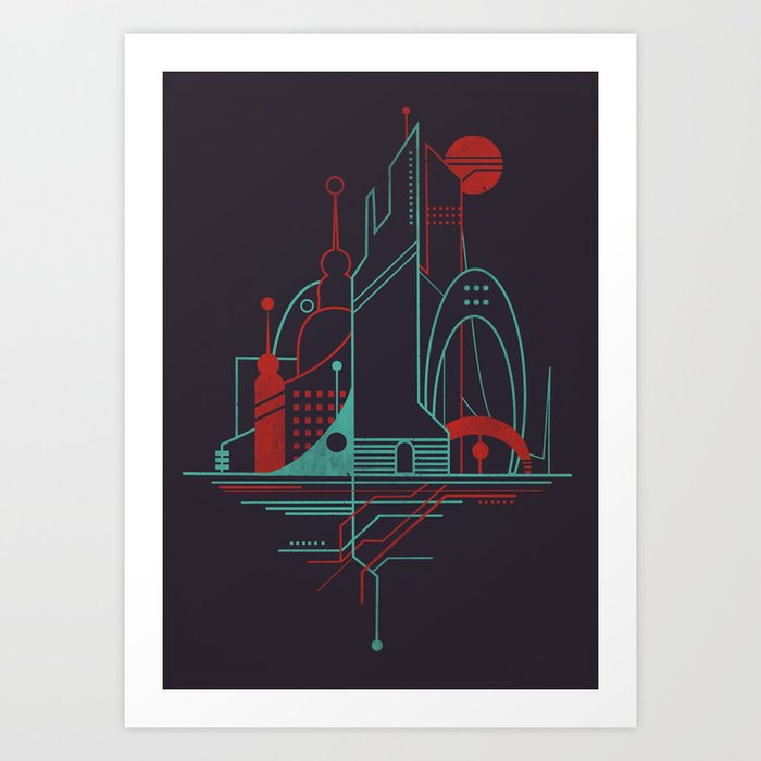 From the Subway to the Sky (at Night) Art Print