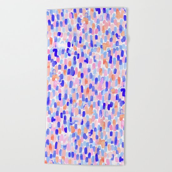 Delight Blue Orange Beach Towel