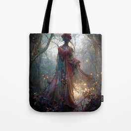 Lysvandrer - Dryads of Willowood Tote Bag | Folk, Beautiful, Dryad, Fae, Illustration, Witch, Graphicdesign, Willowood, Magical, Ink 
