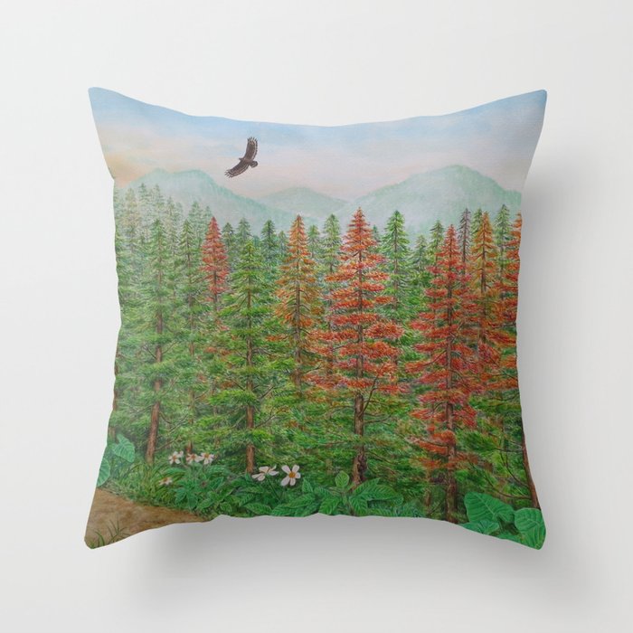 A Day of Forest(8). (coniferous forest) Throw Pillow