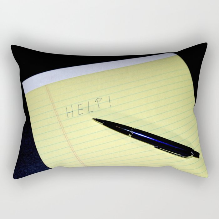 Notepad Pen Help Rectangular Pillow