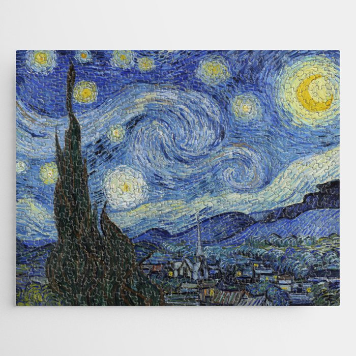 The Starry Night by Vincent van Gogh,1889 Jigsaw Puzzle