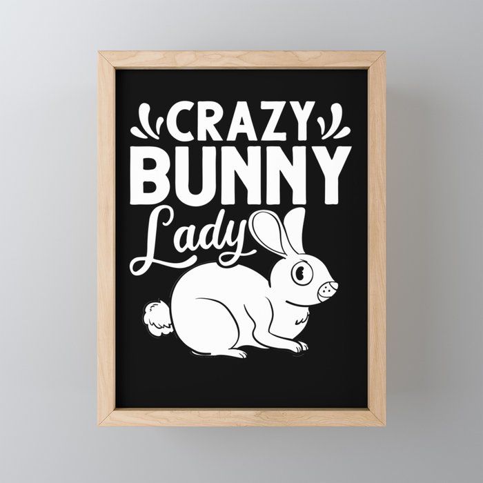 Rabbit Bunny Lionhead Angora Rex Harlequin Cage Framed Mini Art Print