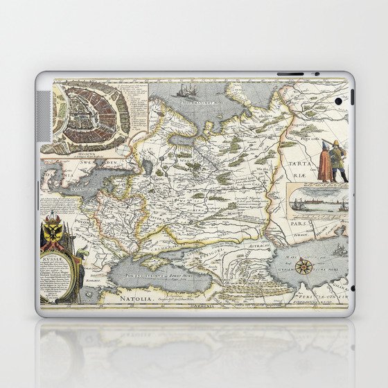 Map of Russia - Hessel Gerrits - 1613 Vintage pictorial map Laptop & iPad Skin