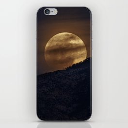 Full Moon Partial Eclipse rising over the Santa Rita Mountains Tucson AZ iPhone Skin