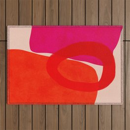 relations IV - pink shapes minimal painting Outdoor Rug