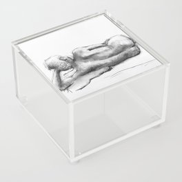 Languorous | Charcoal Figurative Sketch Acrylic Box