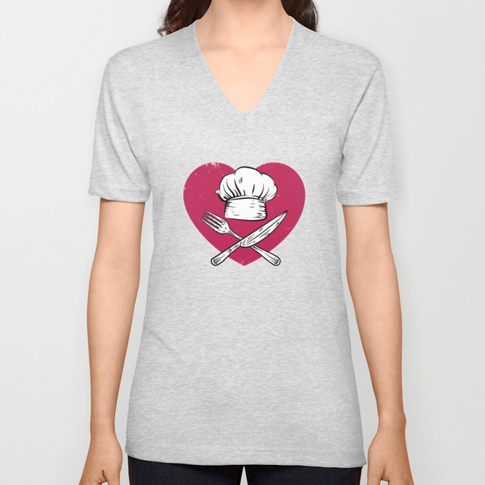 Restaurant Chef Food Cooking Kitchen V Neck T Shirt