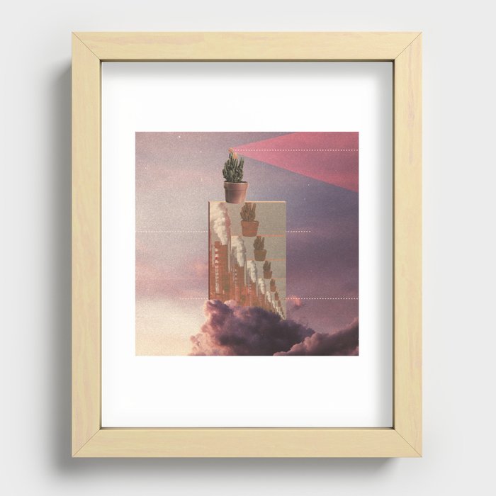 Perched vase on involutive contrast replication Recessed Framed Print