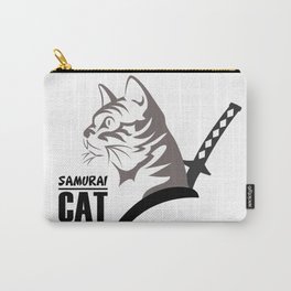 Samurai Cat Carry-All Pouch | Funny, Animal, Graphic Design, Illustration 