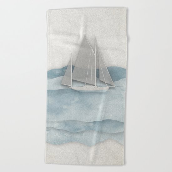 Floating Ship Beach Towel