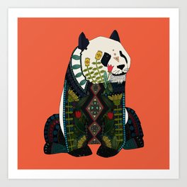 panda orange Art Print