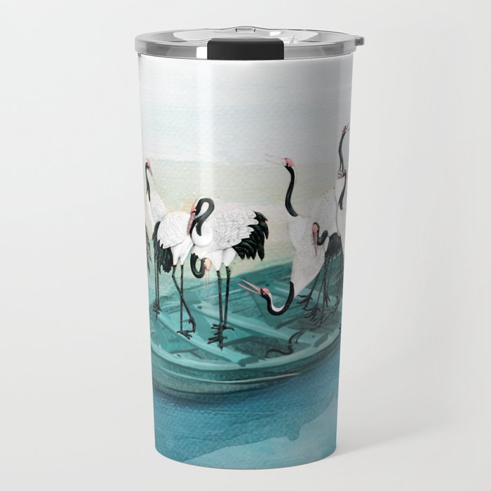 White Cranes Travel Mug
