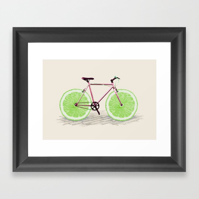 Lime Bicycle Framed Art Print