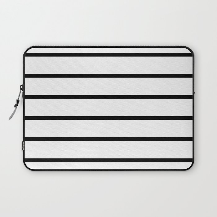 Horizontal Lines (Black & White Pattern) Laptop Sleeve