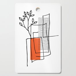 Abstract poster with line art and herb Cutting Board