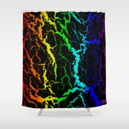 Cracked Space Lava - Light Spectrum Shower Curtain
