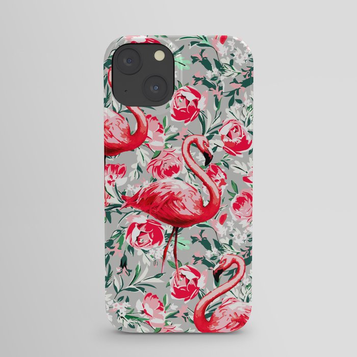 Flamingos and Flowers iPhone Case