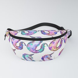 Mythical Pink Teal Unicorn Seahorse Watercolor Fanny Pack