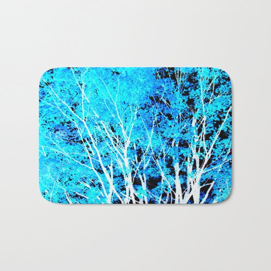 Turquoise Trees Bath Mat