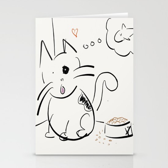 Cat food? Stationery Cards