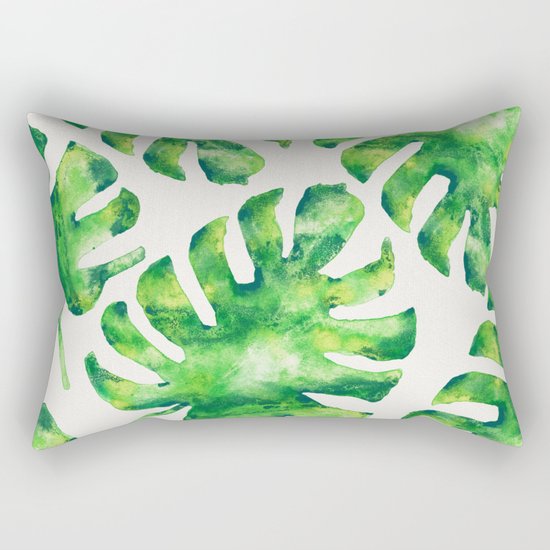 Monstera Leaves Rectangular Pillow