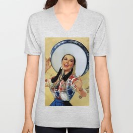 Mexican girl V Neck T Shirt