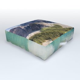 Rocky Mountain Nature - Teal Lake & Mountain Peeks Outdoor Floor Cushion