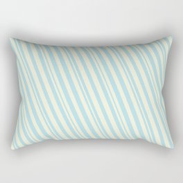 [ Thumbnail: Beige & Powder Blue Colored Lined/Striped Pattern Rectangular Pillow ]
