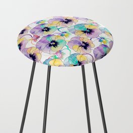 Floral pattern with pansies Counter Stool