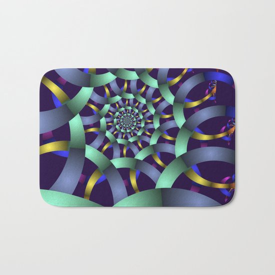 The turquoise spiral Bath Mat