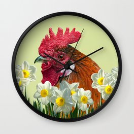 Roaster - Daffodils Flower Blossoms Wall Clock