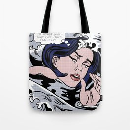 Roy Lichtenstein Drowning Girl Tote Bag