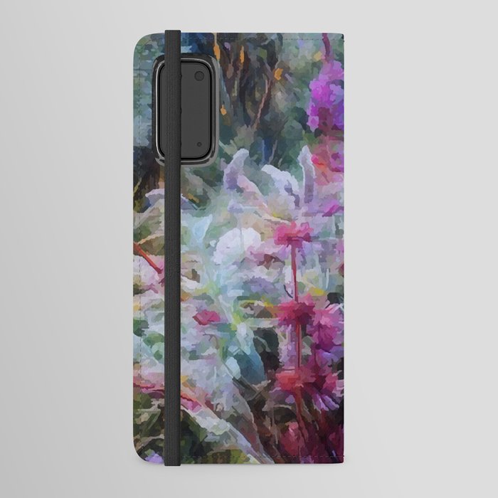 Romantic purple wildflowers bouquet abstract digital painting Android Wallet Case