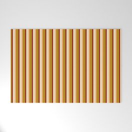 [ Thumbnail: Tan, Dark Red, Dark Goldenrod, and Brown Colored Lines/Stripes Pattern Welcome Mat ]