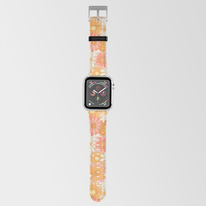 70s Floral - Pink & Orange Apple Watch Band