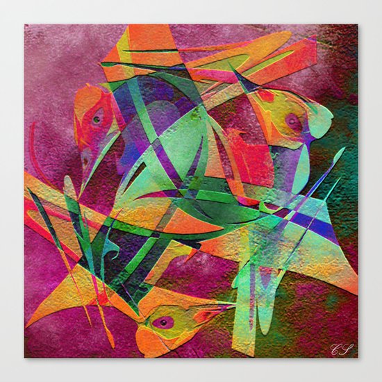 " Rainbow bird " Canvas Print