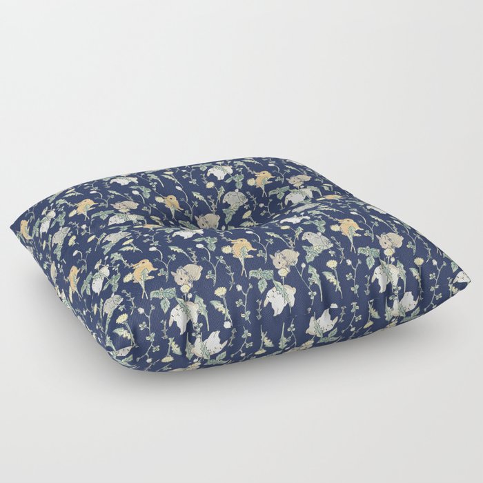 Spring Garden - navy blue Floor Pillow