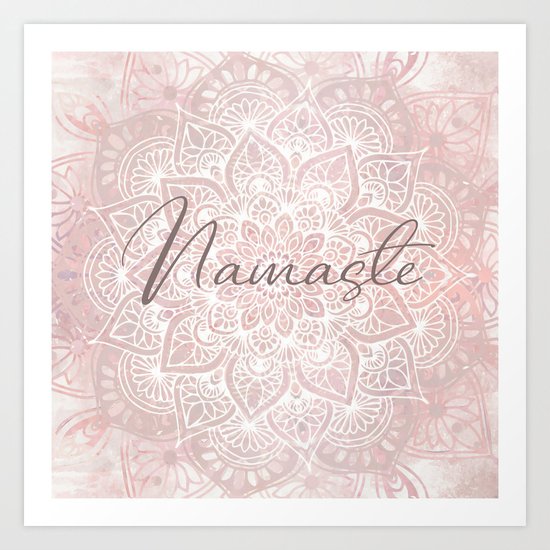 Mandala, Namaste, Yoga Love, Pink Art Print