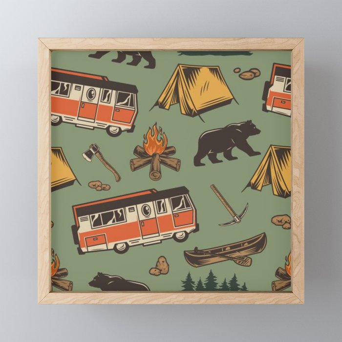 Camping Framed Mini Art Print