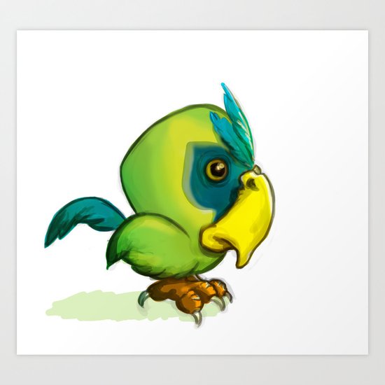 Green Parrot Art Print