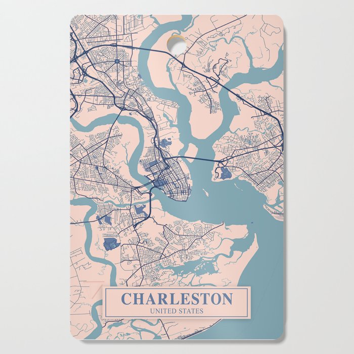 Charleston vintage city map Cutting Board