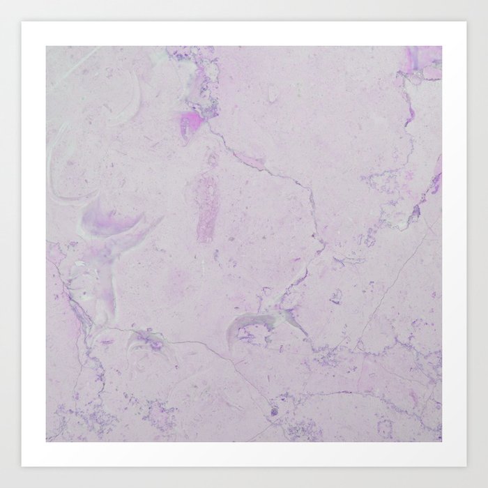 Vintage blush lavender elegant marble Art Print