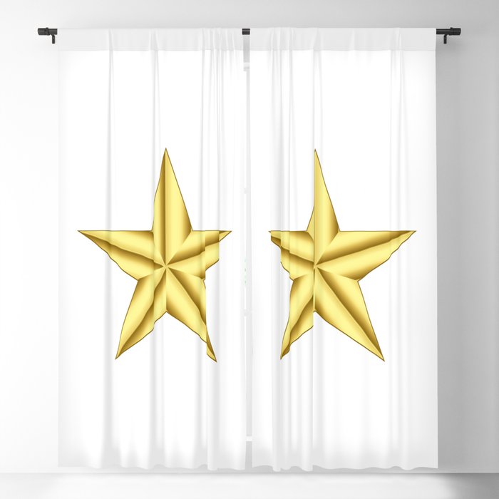 Military General Gold Star Blackout Curtain