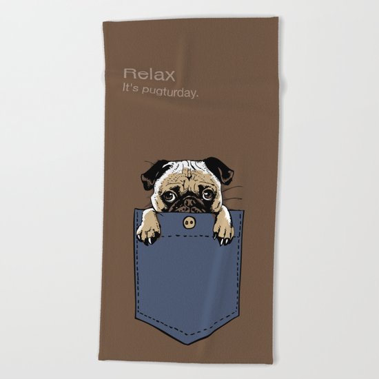 Pugturday Beach Towel