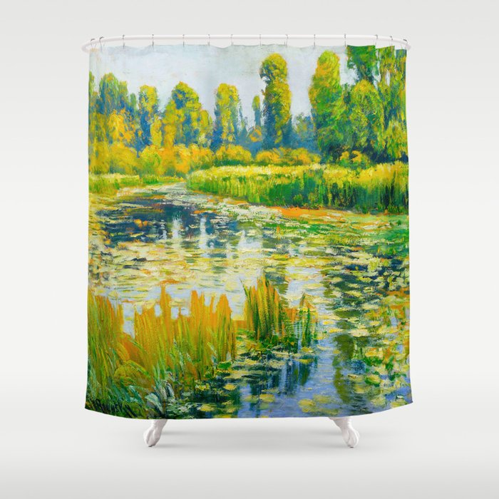 Vaclav Radimsky 1867 1946 Water Lilies Impressionist Landscape Painting Bright Colors Oil Shower Curtain By Enshape