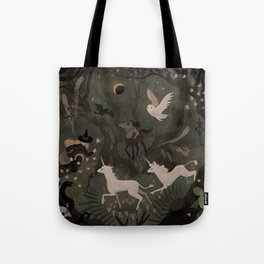 Spooky Forest with Ghosts Tote Bag