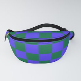 Trendy Checkerboard Blue + Green Fanny Pack