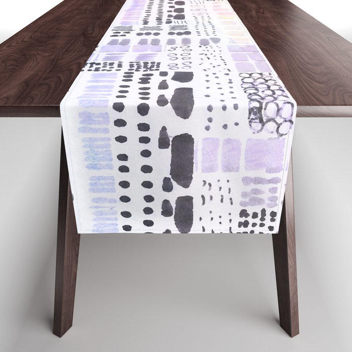 cloudy boho ink marks hand-drawn collection Table Runner