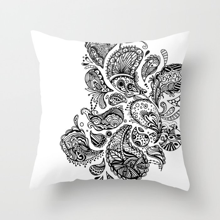 Extraterrestrial Paisley Throw Pillow